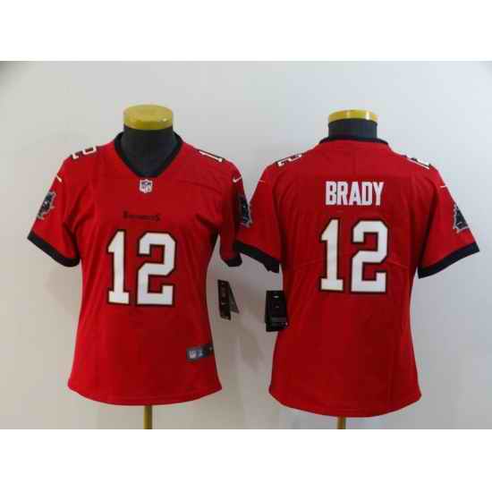 Women Nike Buccaneers 12 Tom Brady Red Women New 2020 Vapor Untouchable Limited Jersey